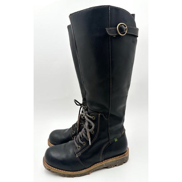 El Naturalista Lace Up Tall Leather Boots - Picture 9 of 11